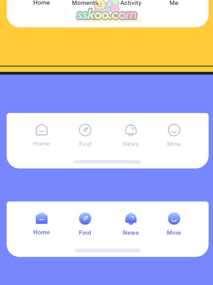 中文手机APP标签栏Tabbar分类导航UI图标扁平化Sketch设计素材PSD插图11