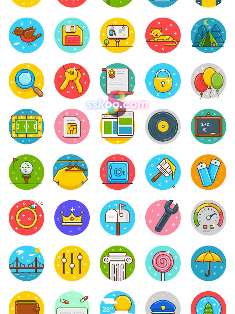 MBE彩色扁平化APP界面UI图标ICON作品AI矢量PSD源文件设计素材插图7