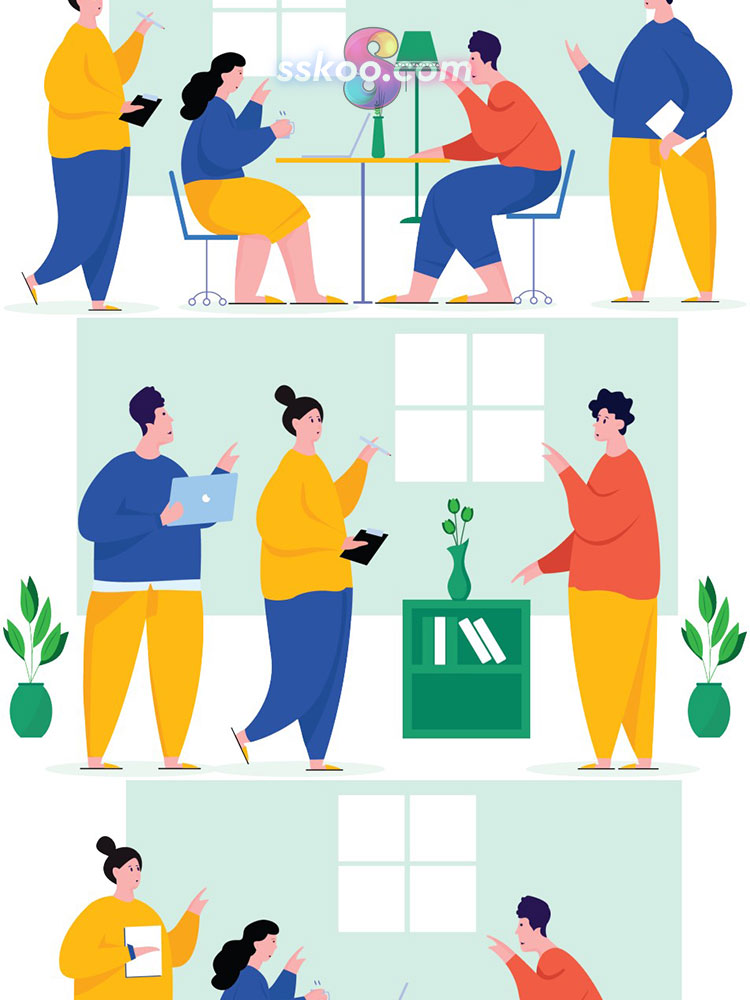 团队建设合作职场人物形象插画绘画插图AI矢量SVG设计Sketch素材插图9