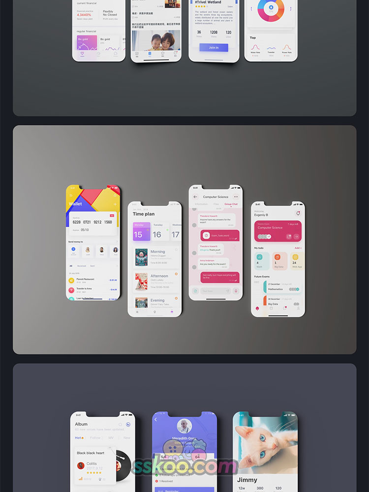 白色白模iPhone手机APP小程序UI界面作品展示贴图样机PSD设计素材插图16