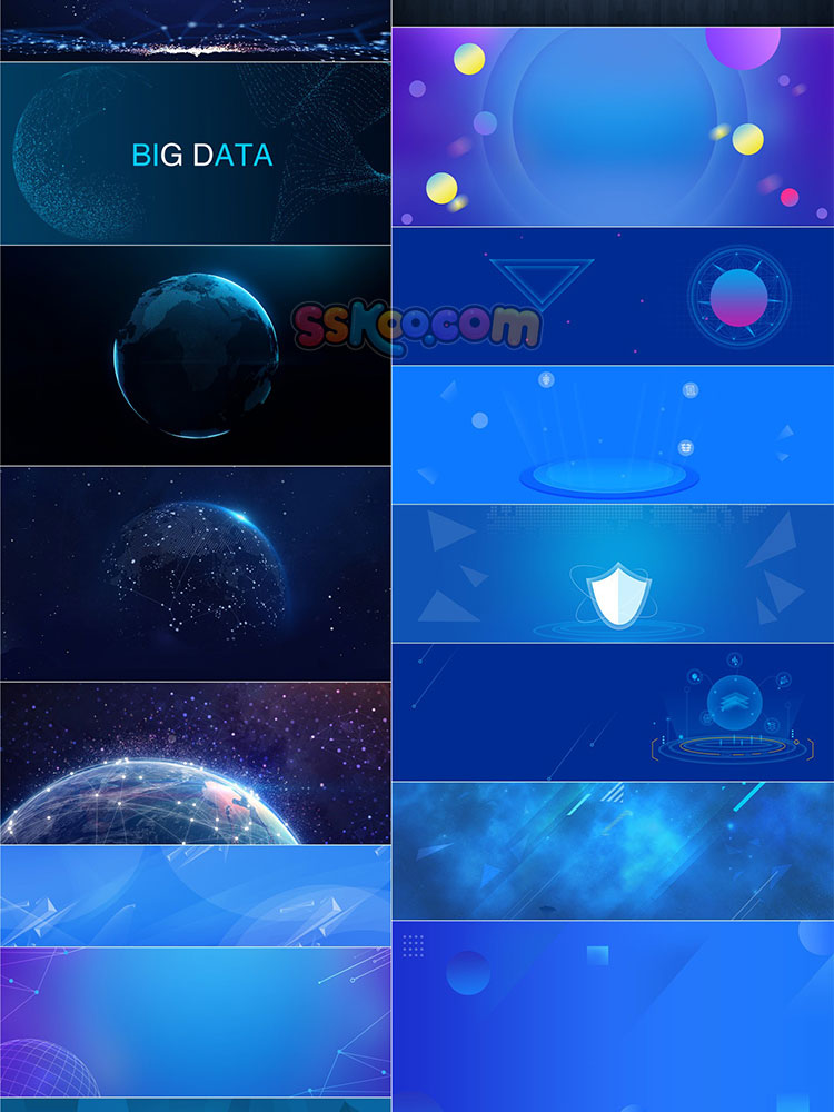 蓝色科技商务粒子线条电商海报banner粒子抽象创意背景PSD设计素材插图4
