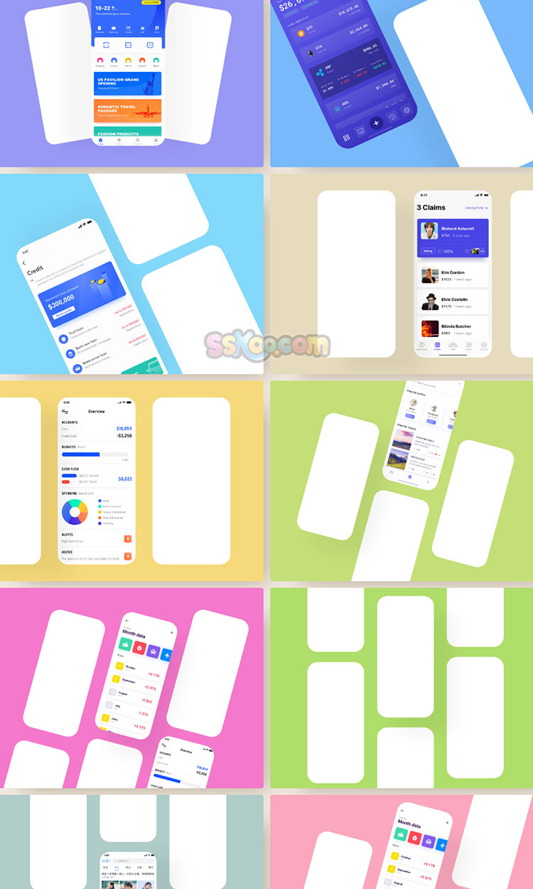 全套多组手机APP小程序UI设计作品集展示样机XD格式Sketch模板插图6