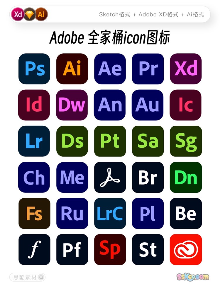 Adobe系列设计软件桌面icon图标矢量XD 源文件Sketch素材ai格式插图7