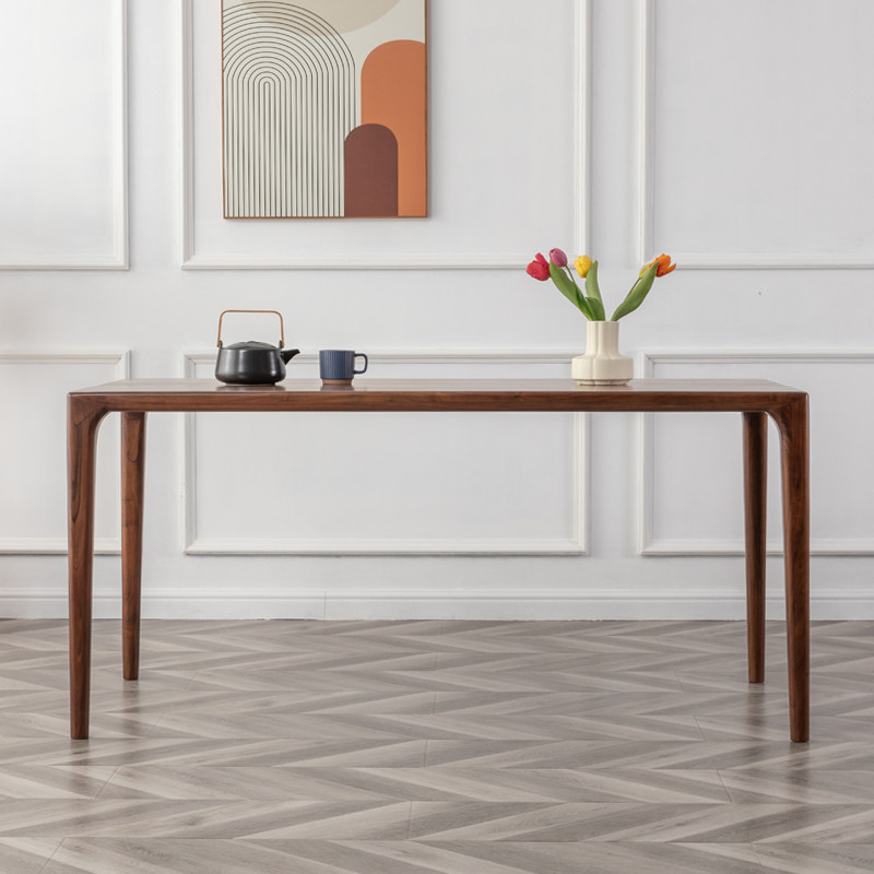 North American black walnut dining table Nordic solid wood rectangular mortise and tenon new Chinese style designer log flip table customization