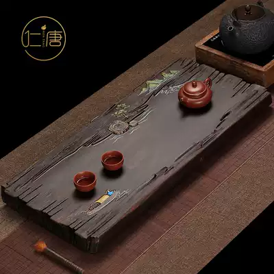 Original hand-painted ebony tea tray whole solid wood household tea table modern simple drainage tea set Tea Sea tray