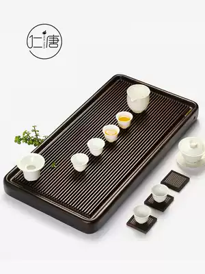 Rentang natural ebony tea tray whole solid wood simple household electric wood style large tea table tea tea tray