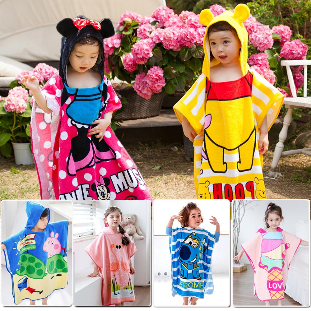 Beach hooded swimming version pattern children summer children cartoon bath towel cloak bathrobe baby bathrobe cape