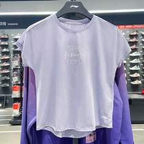 Li Ning sports short sleeve T-shirt womens 2020 summer fashion printed cotton breathable round neck short sleeve AHSP312