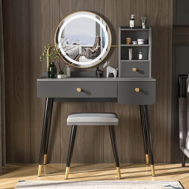 Dresser bedroom modern simple net red ins style dressing table small apartment light luxury storage high-end makeup table