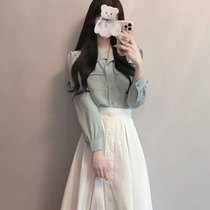 2022 Early autumn new ladies superior mini-scents style blouse design sensation 100 hitch Polo collar long sleeve shirt