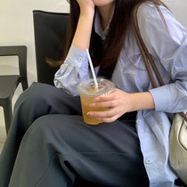 2022 Early autumn new womens clothing retro port Wind chic blouse small crowdsourced brief 100 hitch Polo collar Long sleeves shirt