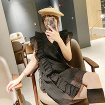2021 summer dress new female French niche retro little black dress can be sweet salt little man tea break jumpsuit dress