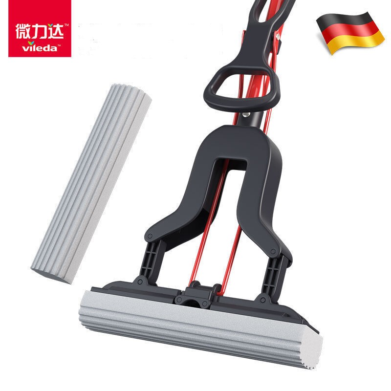 German Vileda Sponge Mop for Home Use, Foldable, Absorbent, Sponge Mop with Water Squeezing, Hands-Free, Lazy Mop German Vileda Sponge Mop for Home Use, Foldable, Absorbent, Sponge Mop with Water Squeezing, Hands-Free, Lazy Mop