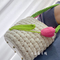 Daiji hair tulip decorates spring basket handbag flat yarn novice hook knit material