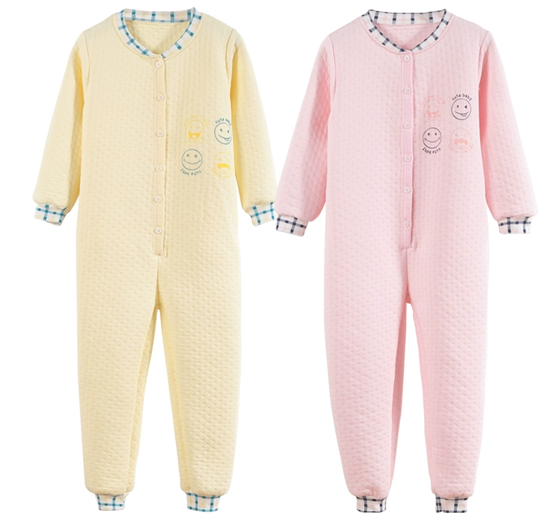 Cô gái thân thiện mùa thu và mùa đông 3 trẻ em cotton dày 4 trẻ em lớn Bộ đồ ngủ một mảnh ấm áp Đàn ông 2-5 tuổi 7 quần áo jumpsuit trẻ em xuân hè