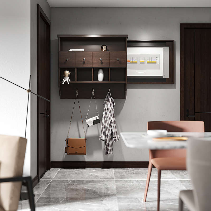 New Chinese style wall-mounted solid wood shelter box shelf hook switch box meter box multi-functional weak current cabinet - Taobao