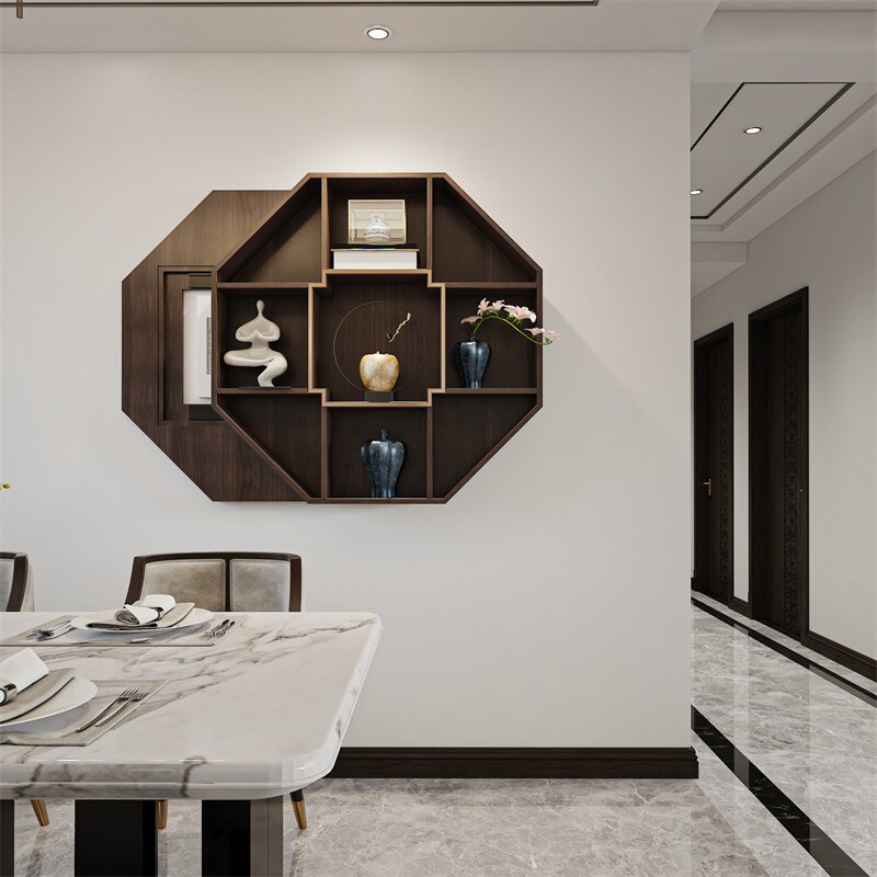 New Chinese stereo box cover box solid wood multifunctional weak electric box decoration frame light luxury hanging