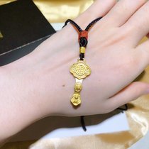 Foot gold 999 gold ancient Fa gold auspicious gold pendant 3d hard gold female new vintage pendant woven necklace