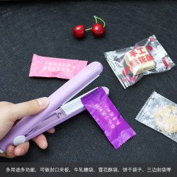 Multifunctional Mini Sealing Machine for Snowflake Pastry, Nougat Bags, Plastic Bag Household Heat Sealing Corrugated Sealing Clip