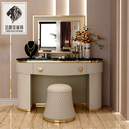 Современный круглый мраморный металлический туалетный столик, система хранения для спальни, популярно в интернете