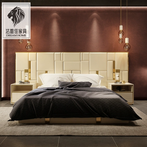 Пост -современный легкий роскошный крупный кровать для матовой кожа