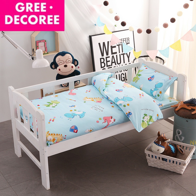Kindergarten quilt Three-piece cotton children's futon Baby quilt cover Nap six-piece baby bed product with core winter