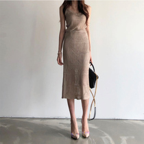 Brand Discounts Clear Goods Foreign Trade Women Clothing Light Cooked Temperament Cool Style Women Clothes Cashew cashies Two sets Hip Skirts