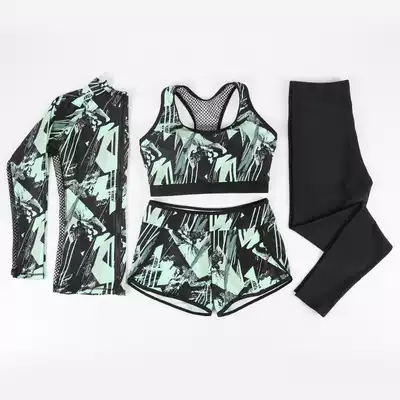 New wetsuit women's long-sleeved two-piece sunscreen zipper jellyfish suit trousers swimsuit four-piece snorkeling outdoor suit