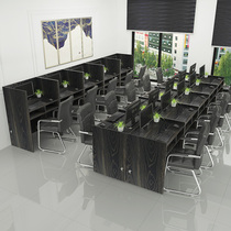  Screen office desk and chair combination Simple modern solid wood partition staff work station training customer service office card holder