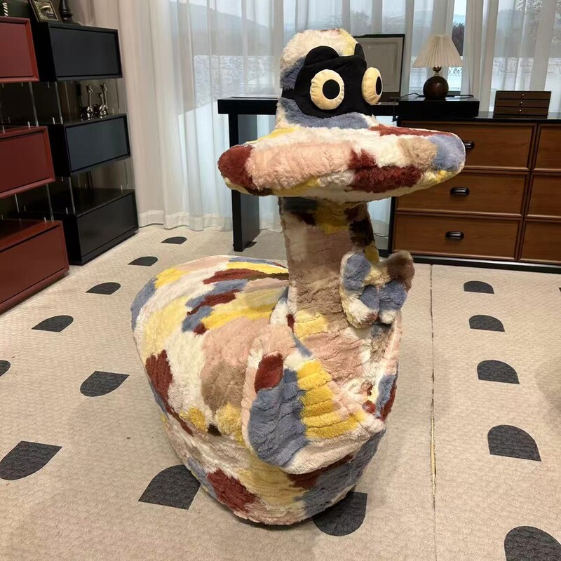 Internet Celebrity Seat, Sliding Duck Stool with Wheels, Leisure Donald Duck Sofa Plush Animal Seat, Housewarming Gift