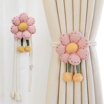 Small Fresh Flowers Curtain Strap A Pair Of Dress Creativity réglable White Yarn Curtain Containing Buckle Loincloth Bundling Rope Decoration