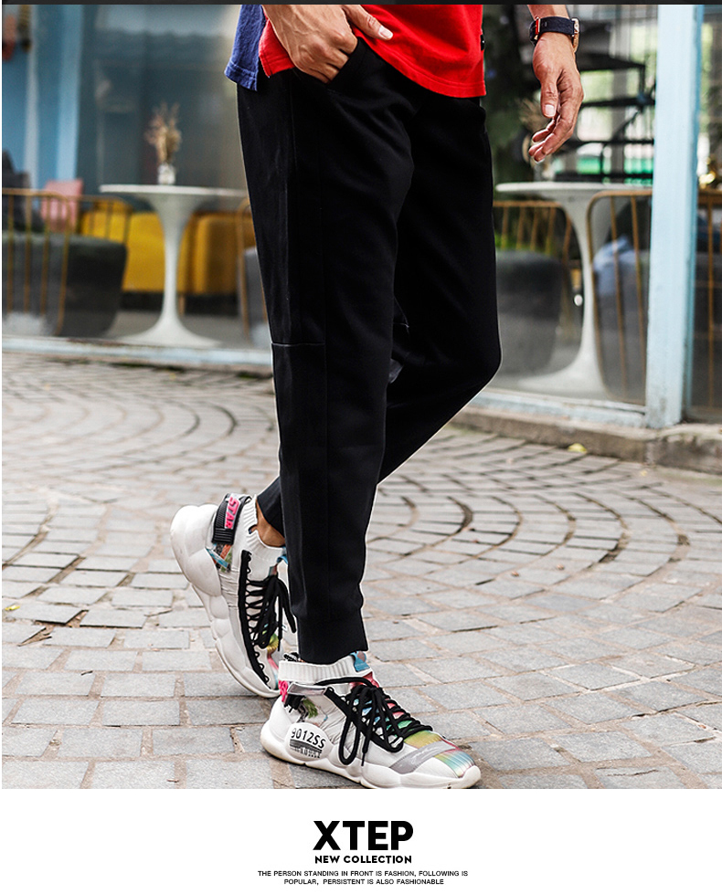 Đặc biệt bước quần thể thao quần tây nam 2019 mùa thu mới đan quần chạy bộ chân váy Slim quần thoáng khí - Quần thể thao quần short nam the thao