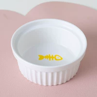 Одиночная миска с рисунком костей желтой рыбы