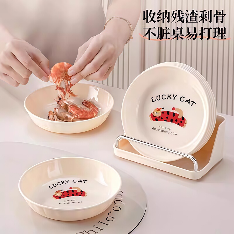 Food-Grade Fruit Plate, Small Dish for Tabletop, Disposable Meal Plate, Thickened Bone Plate, Household Plastic Bone Plate