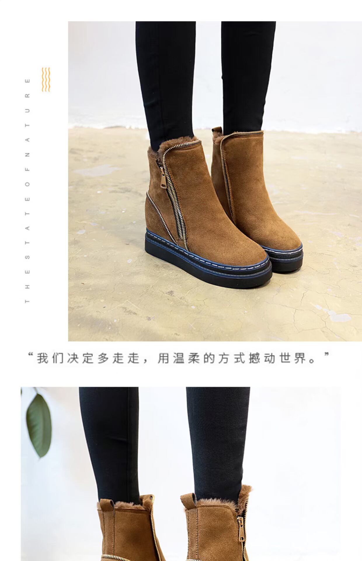Giày tuyết nữ 2018 mới ủng ấm cộng với nhung hoang dã bên trong tăng giày cotton dày đế dày nữ ngắn giày nữ