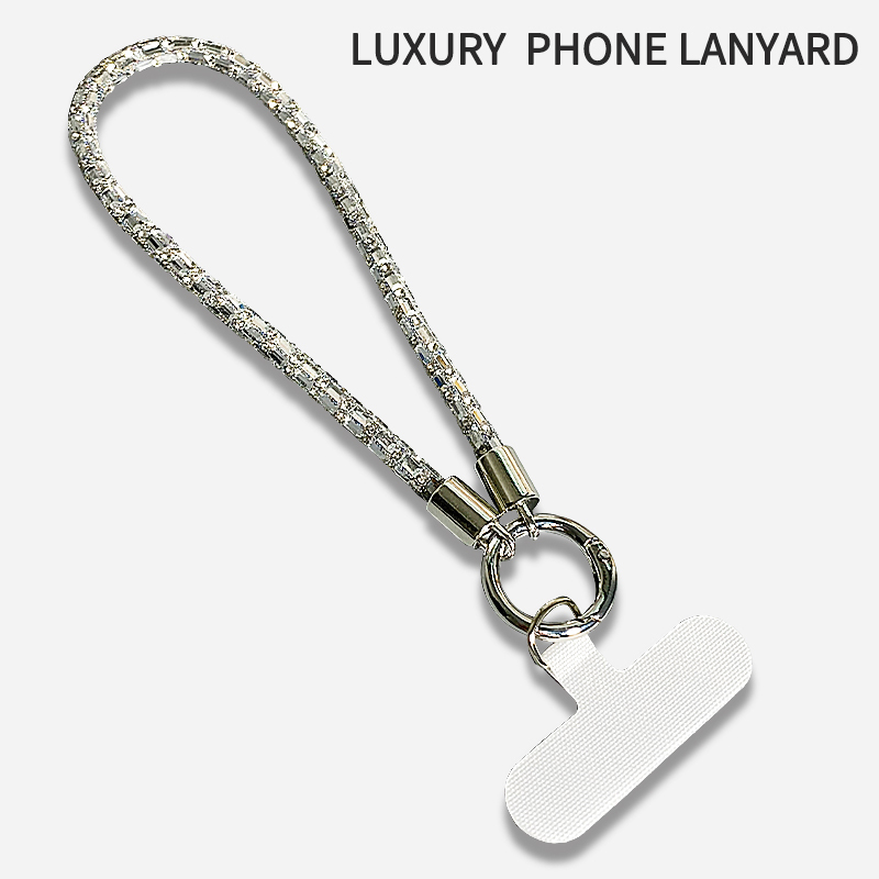 High-End Diamond-Encrusted Short Wrist Strap for Mobile Phones, Luxurious Keychain, Anti-Lost Strap, Sturdy Mobile Phone Chain, Trendy