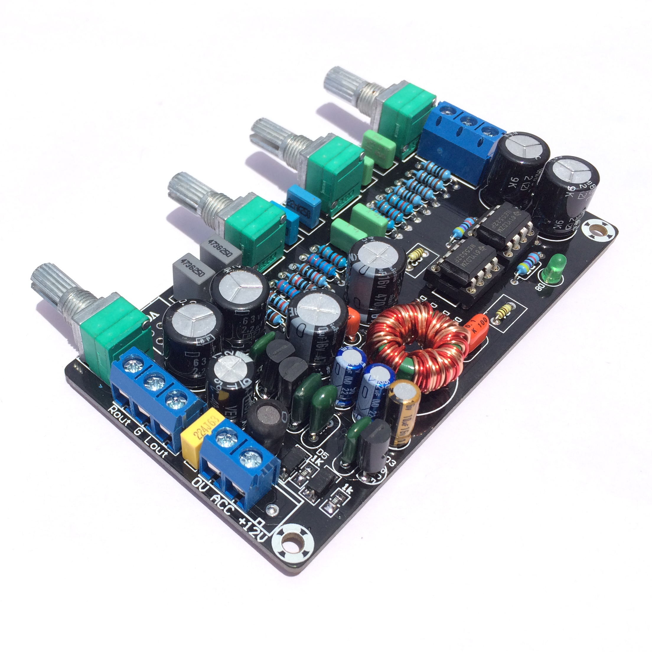 NE5532 on-board hair burning grade operational amplifier tone DC12V front power amplifier front-level tone sound dual transport amplifier board