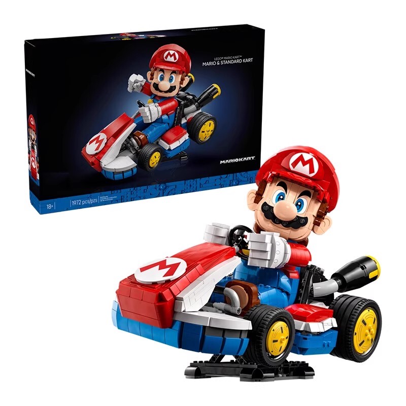 Go-Kart Building Blocks Sports Car Compatible with Lego Super Mario 72037 Racing Car Educational Assembly Toy Model for Boys