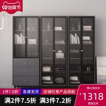 Italian minimalist glass door bookcase floor-to-ceiling study home filing cabinet free combination locker bookcase display cabinet