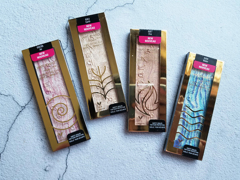 Wet N Wild Wet and Wild Highlighting Bar Four Elements Wind Fire Water Soil wnw Highlighting Plate