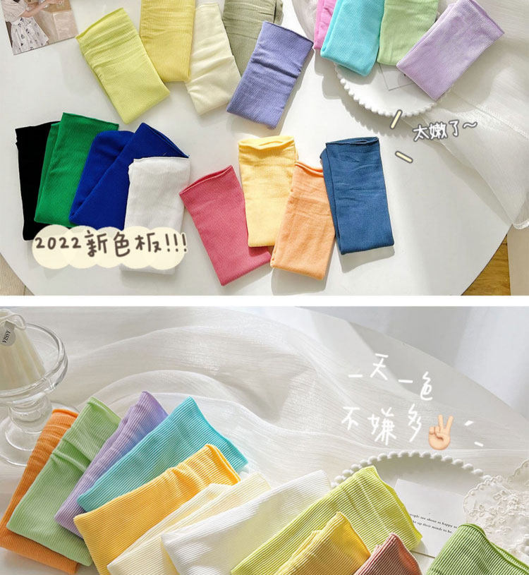 冰冰袜子女夏款中筒袜ins潮网红纯色夏天薄款白色长筒外穿堆堆袜详情10