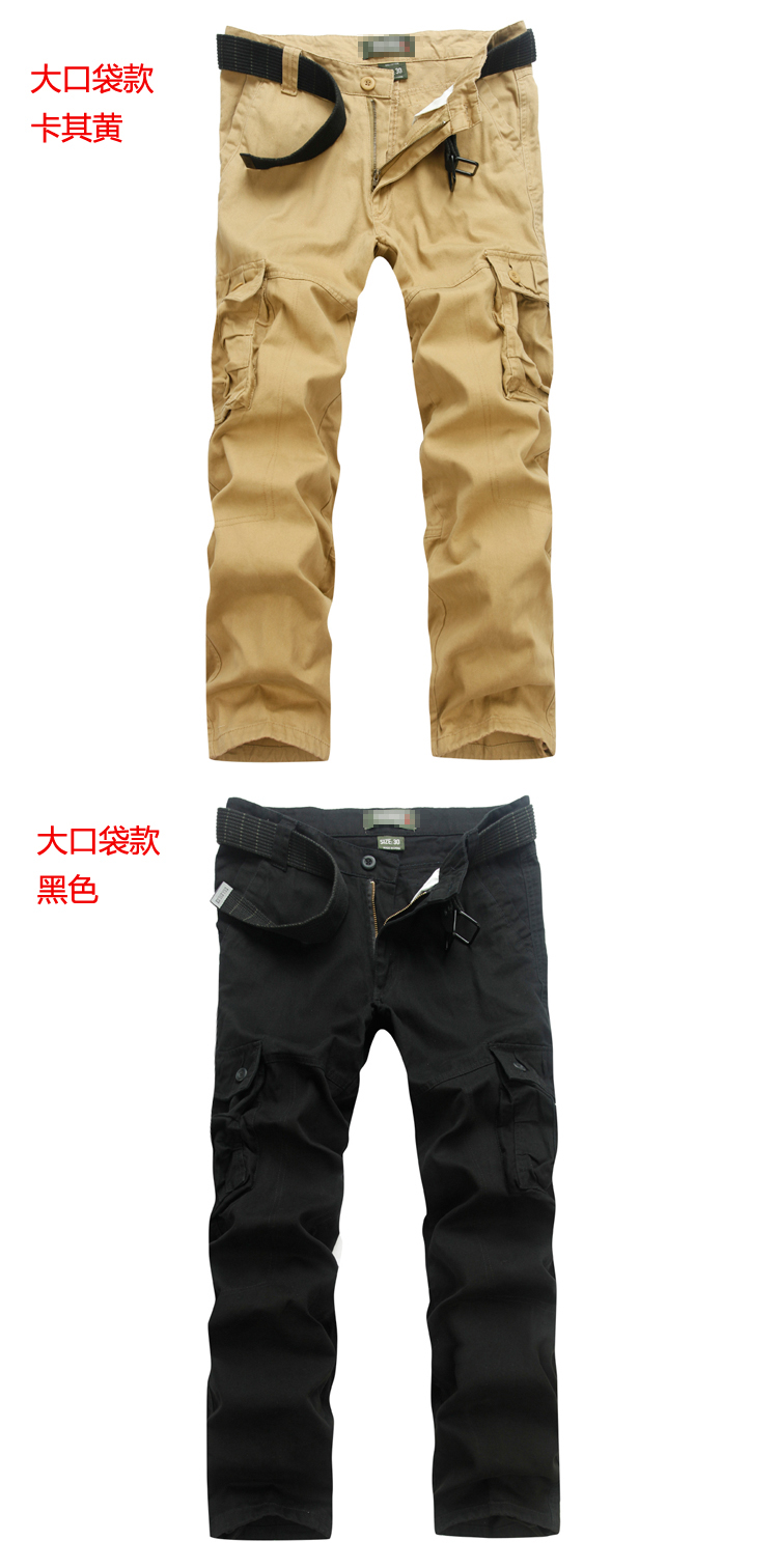 Mùa xuân nam overalls quần dài quần nam nhiều túi quần nam quần lỏng lẻo quần giản dị quần nam quần âu nam kích thước lớn quần nam quần thô nam