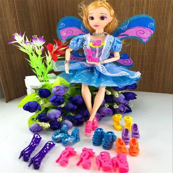 Giày cao gót Barbie công chúa giày pha lê trẻ em chơi nhà phụ kiện đồ chơi