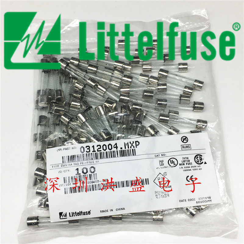 0312004 MXP USA Lite 6 * 32 Fast melting glass fuse tube 312 F 4A LF4A 250VP