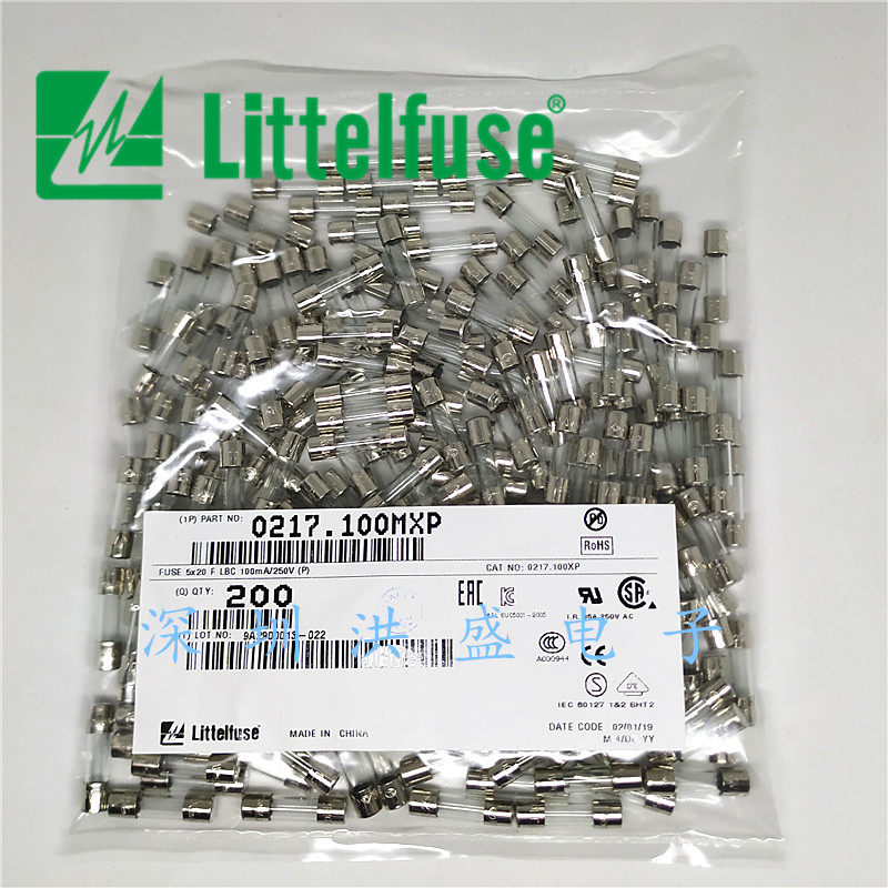 0217 100MXP US Force 5 * 20 glass fuse tube F100mAL 250VP 0 1A Fast melt