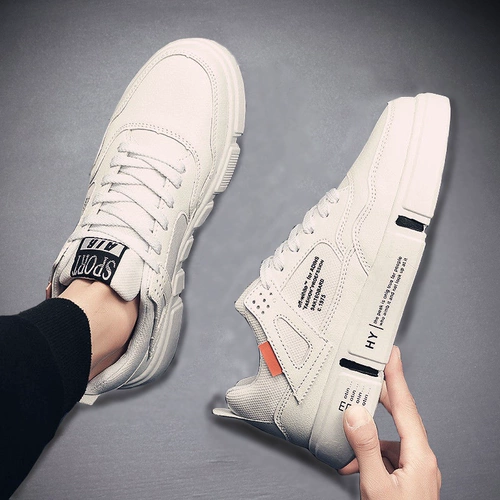 Мужские трендовые демисезонные кроссовки, высокая повседневная обувь, спортивная обувь, в корейском стиле