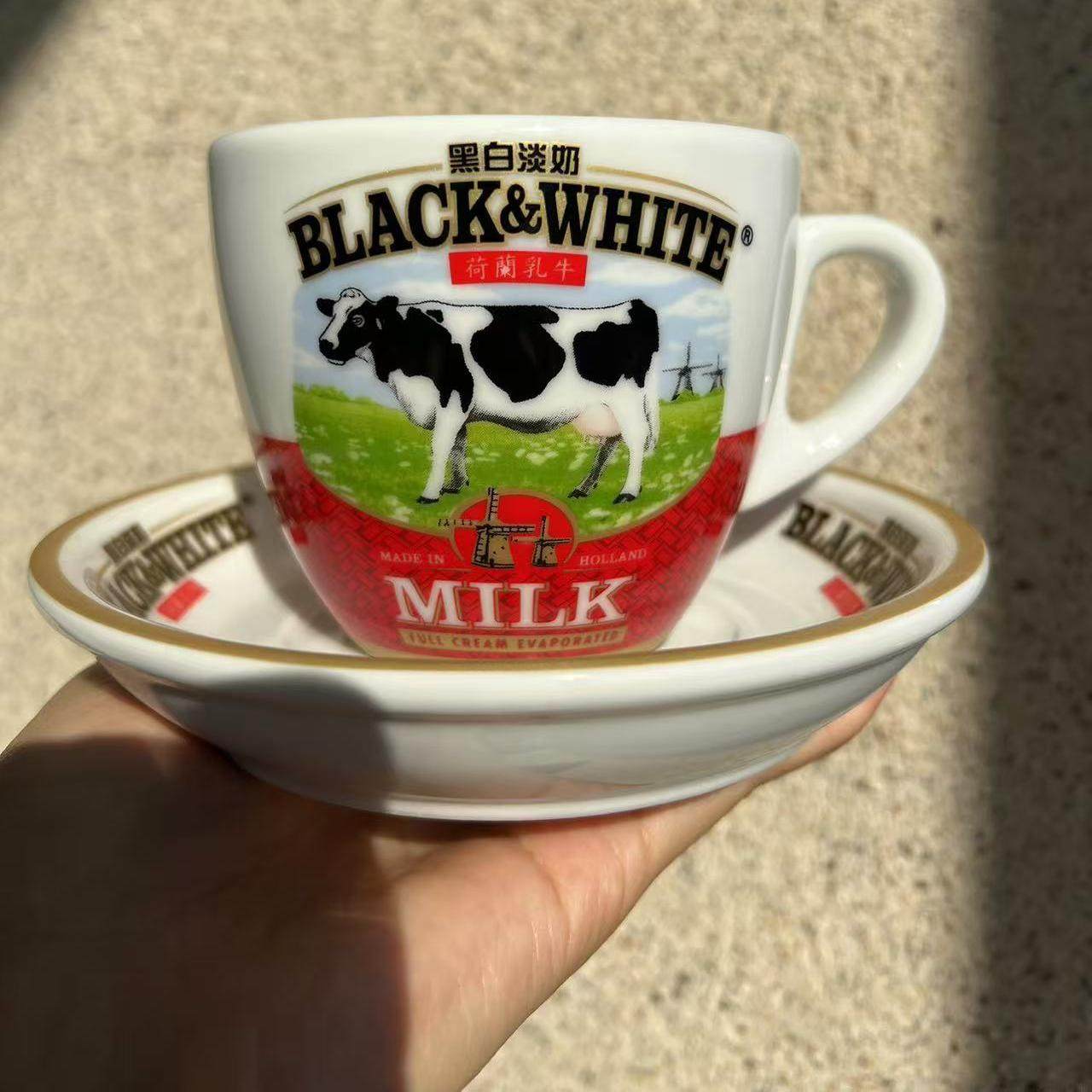 香港版菲仕兰家用马克杯，黑白淡奶杯220ml，繁体字杯碟，你值得拥有吗？-咖啡杯-淘宝好物网