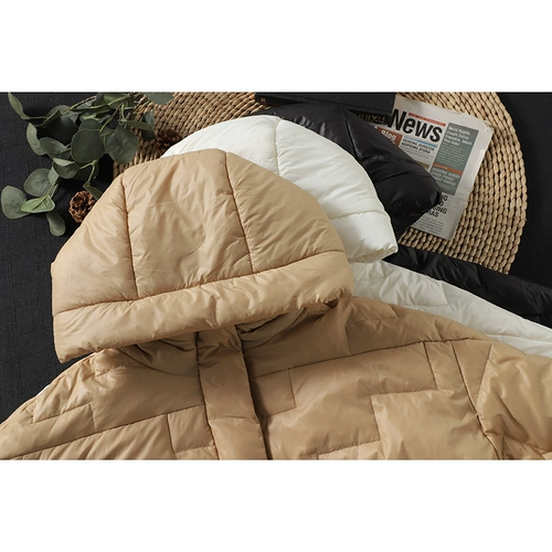 Легкий и тонкий черный длинный пуховик, бархатная куртка, средней длины, увеличенная толщина, утиный пух