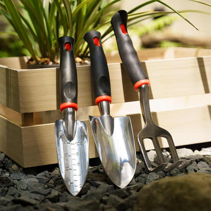Gardening planting tools planting flowers and flowers household potted shovel outdoor digging flower shovel three-piece set of sea rushing tools