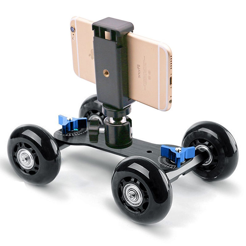 Shooting Cart, Universal for Mobile Phones and Cameras, Desktop Silent Slider, Small Track Cart, Low-Angle Shooting Prop Set
